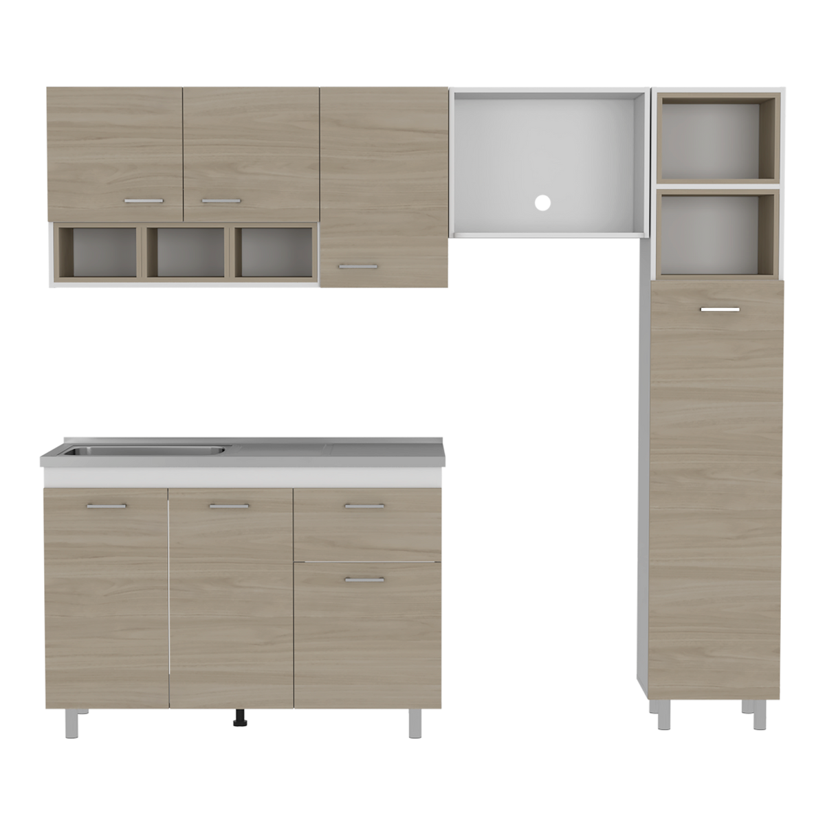 Cocina Completa 220 Lisz Rta Nacar + Blanco N/A
