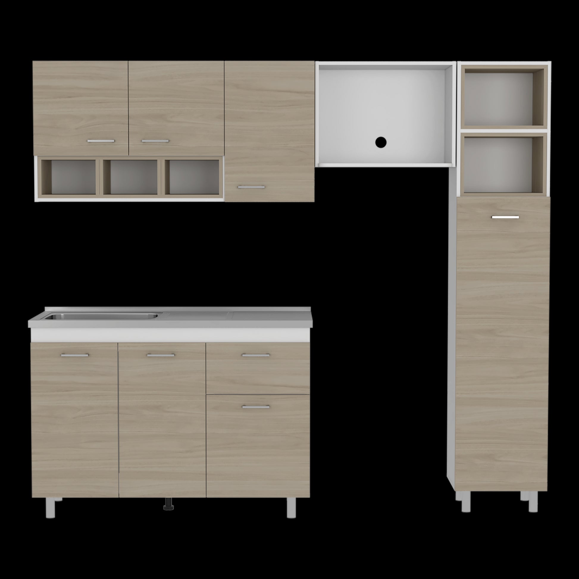 Cocina Completa 220 Lisz Rta Nacar + Blanco