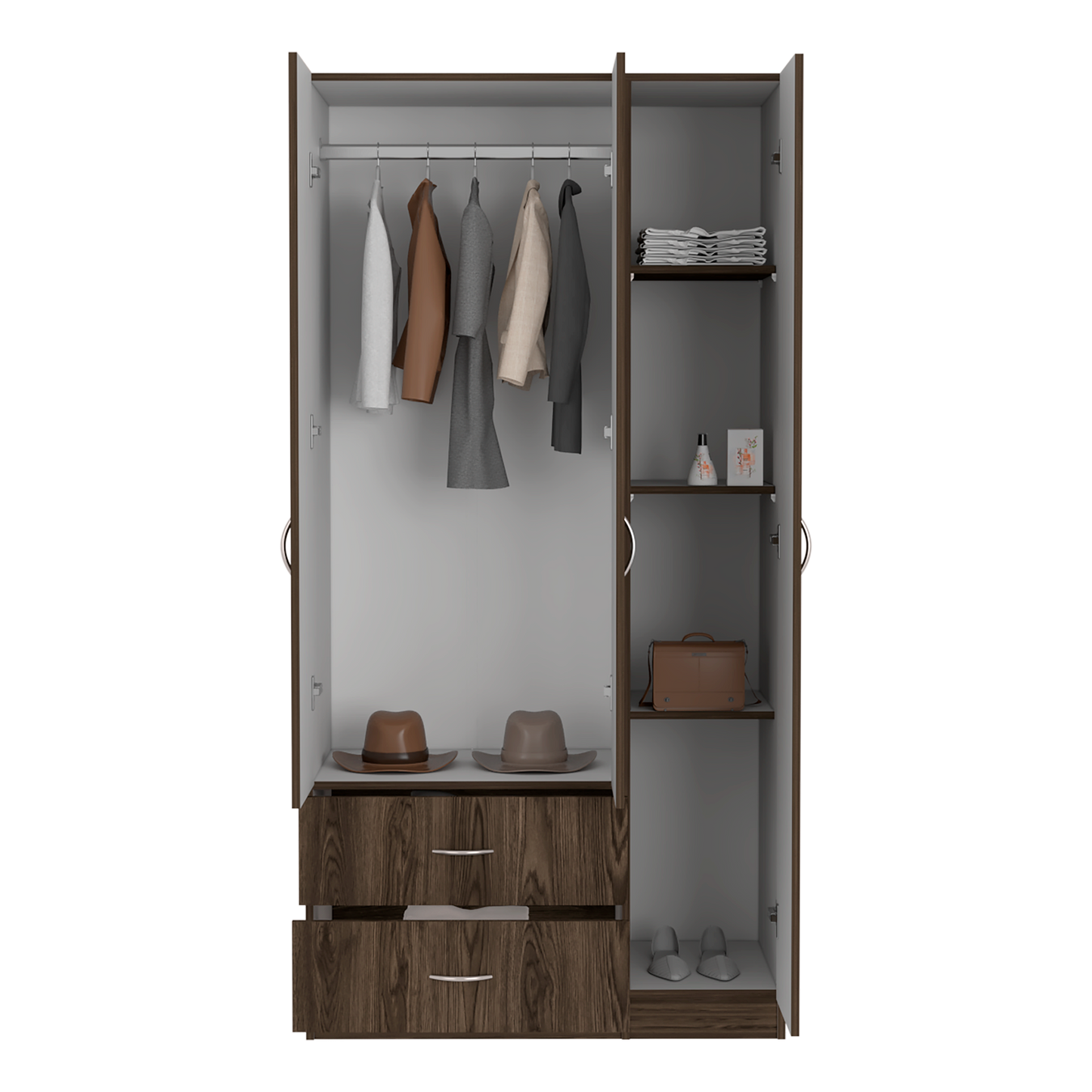 Closet Austral 3P 180 X 90 X 47 Rta Milan + Blanco