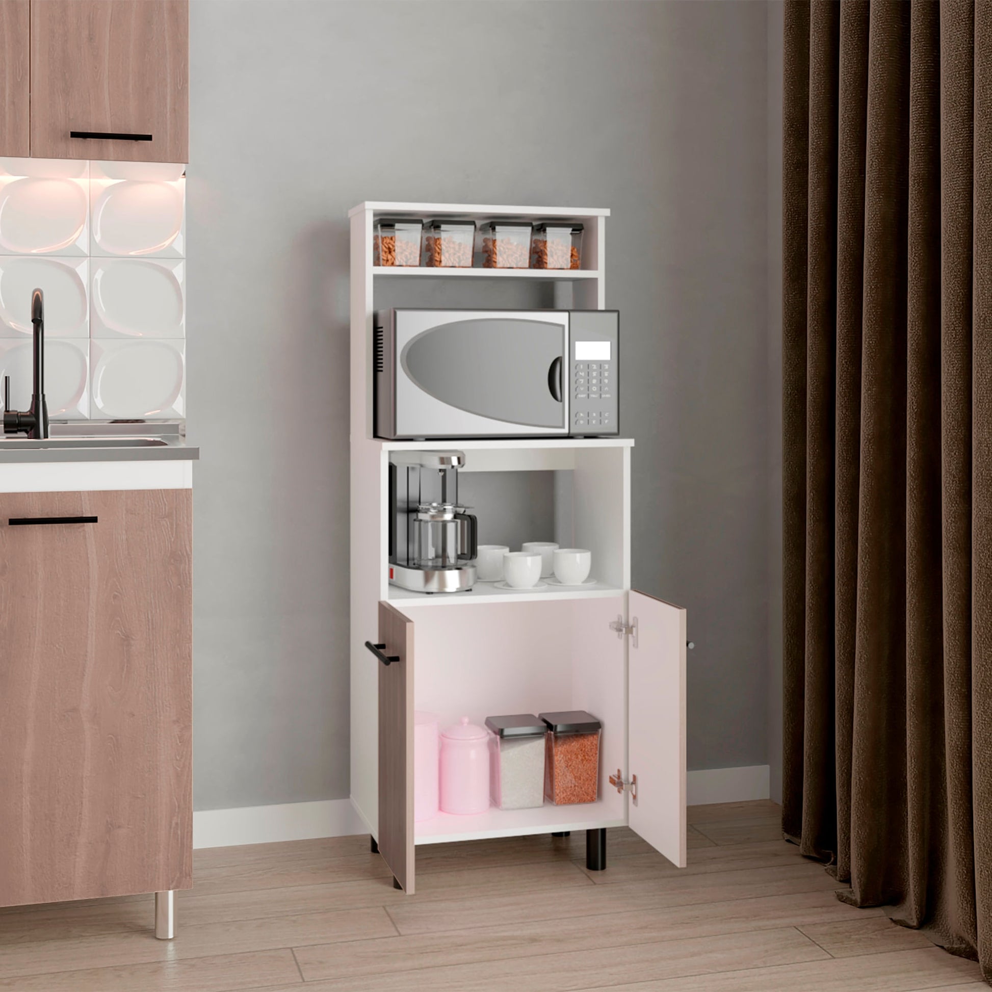 Mueble Microodas 140X54X34 Brisa Rta Blanco Bardolino