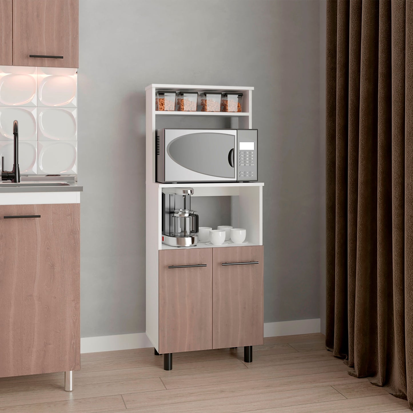 Mueble Microodas 140X54X34 Brisa Rta Blanco Bardolino