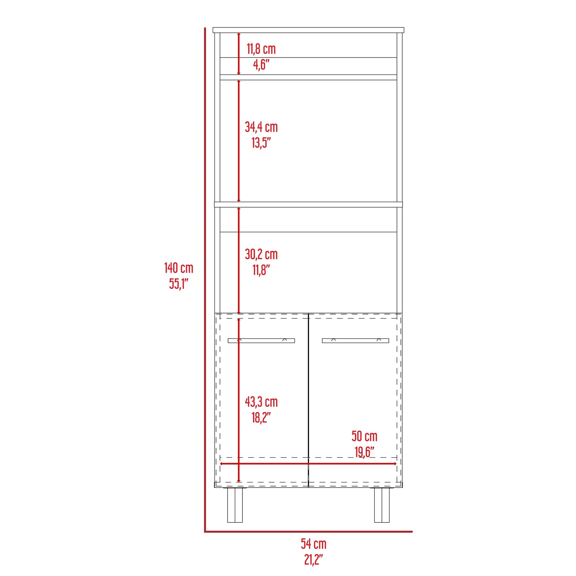 Mueble Microodas 140X54X34 Brisa Rta Blanco Bardolino