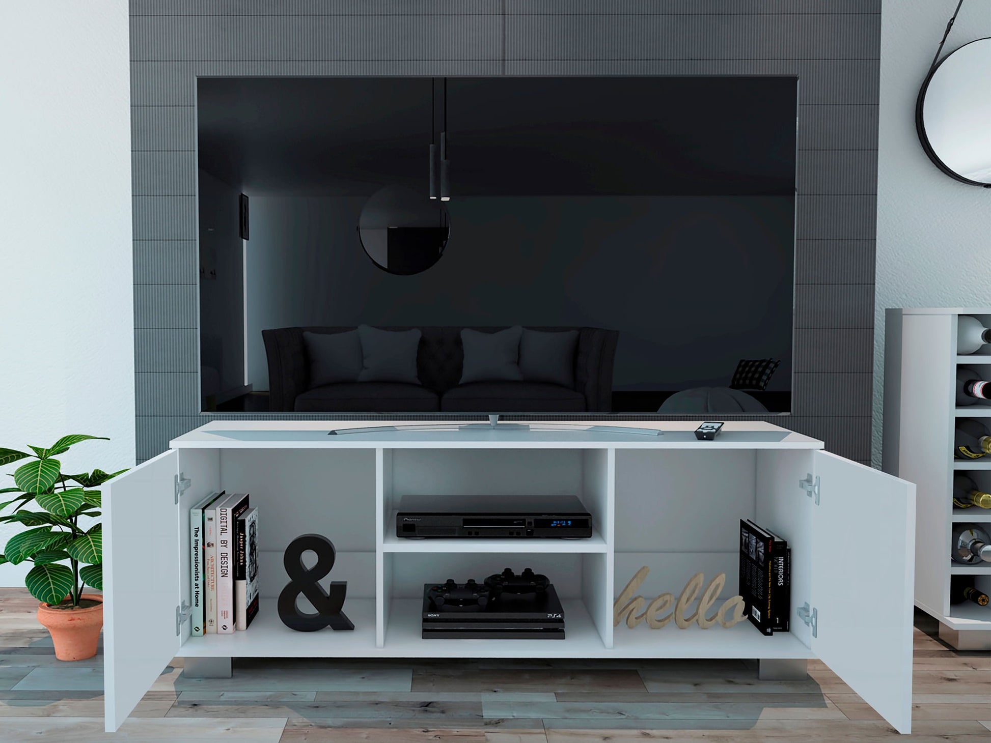 Mesa De Tv Aurora Rta Blanco