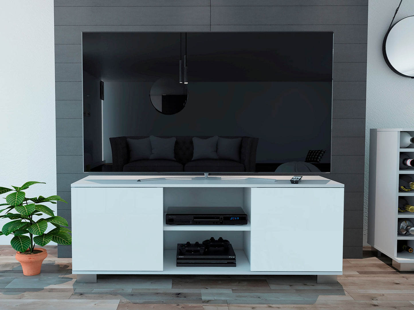 Mesa De Tv Aurora Rta Blanco