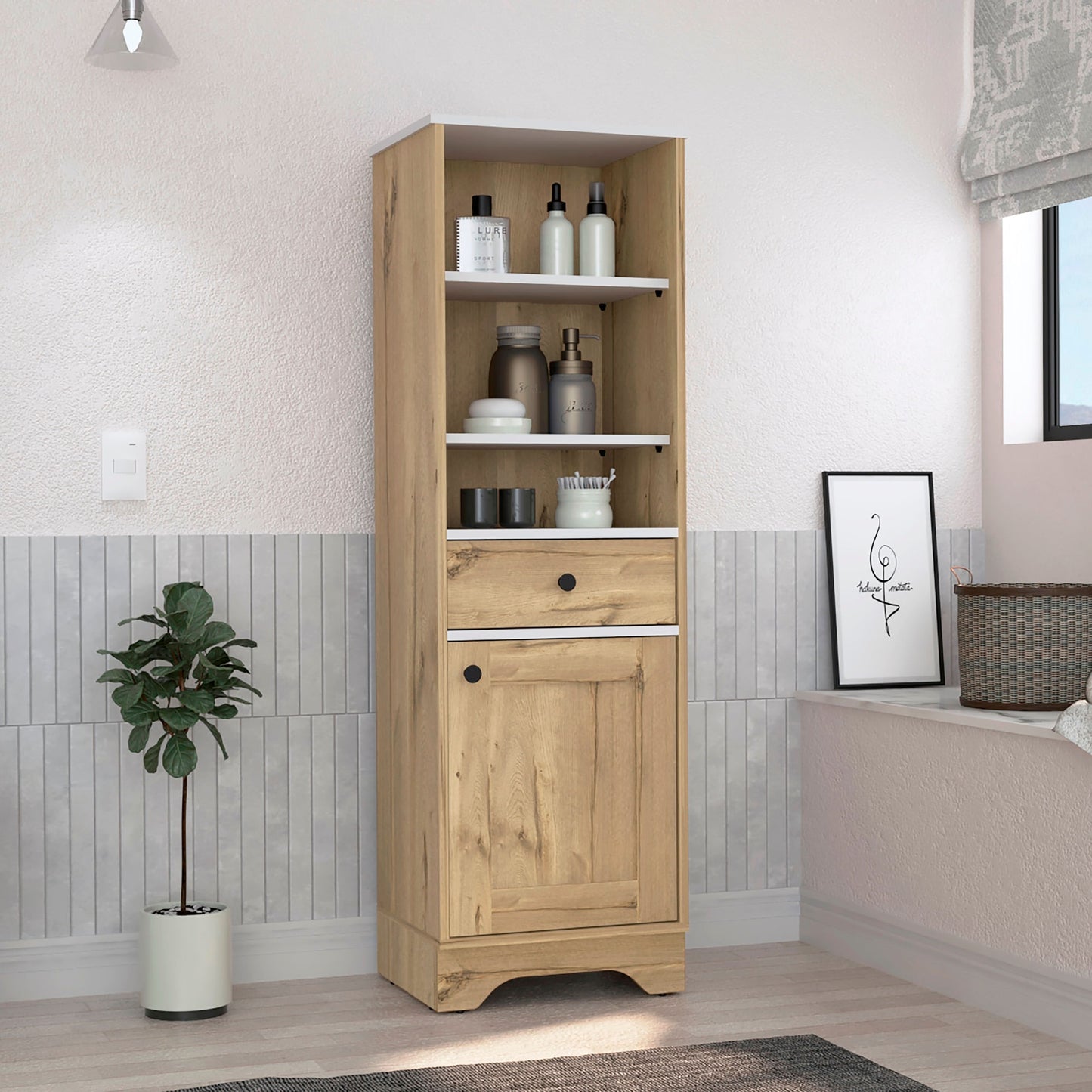 Mueble Optimizador 2 Bath Bi Color Rta Duna Blanco