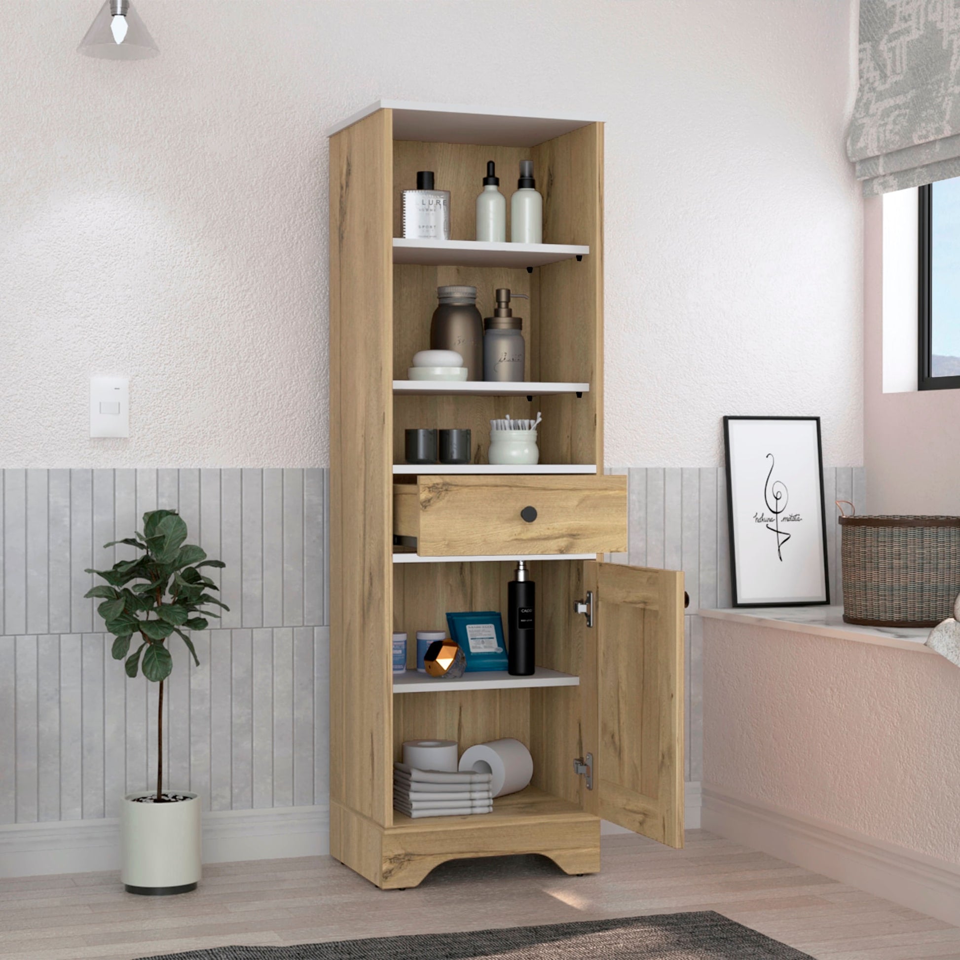 Mueble Optimizador 2 Bath Bi Color Rta Duna Blanco