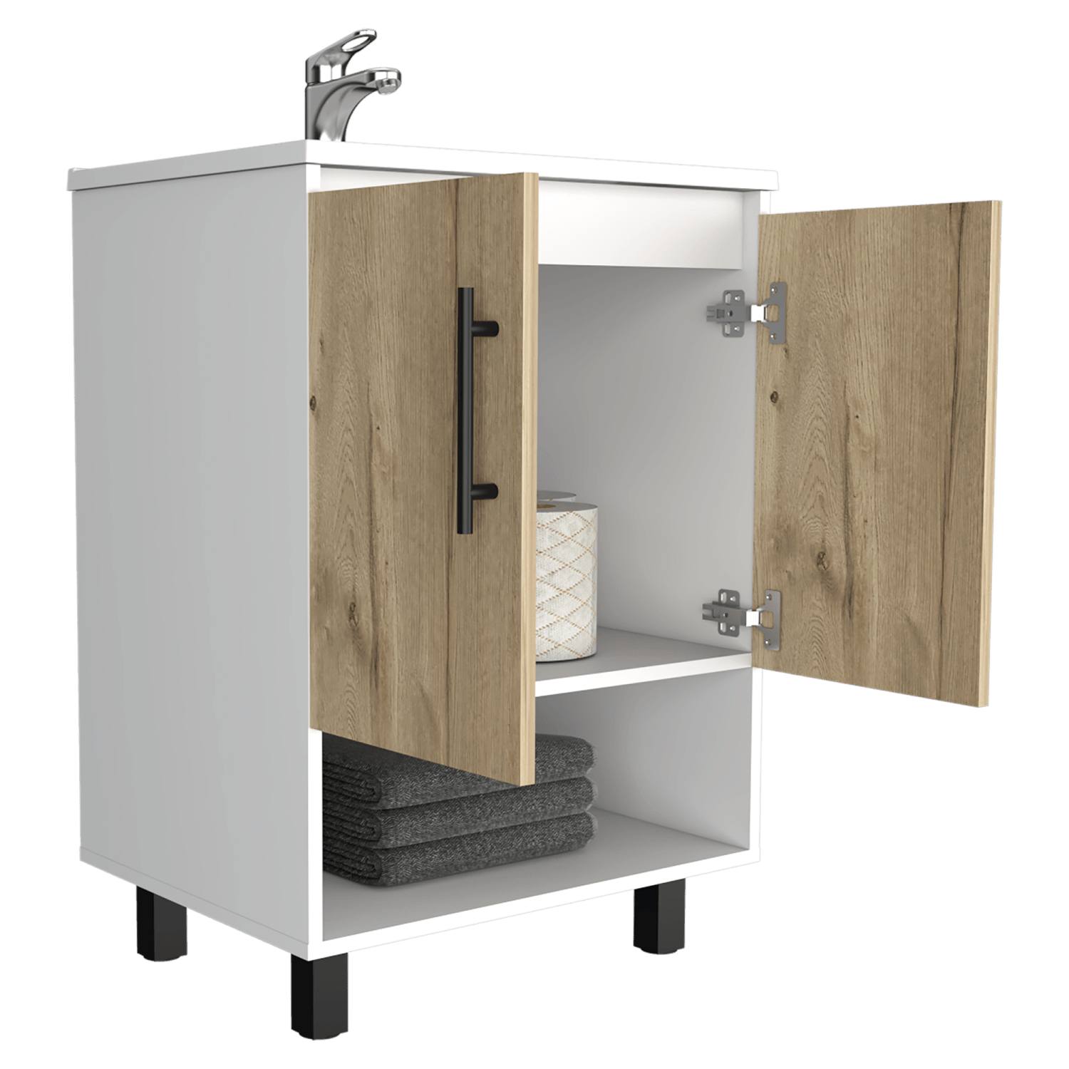 Mueble Optimizador Lavamanos Bath Bi Color A Rta Blanco Duna