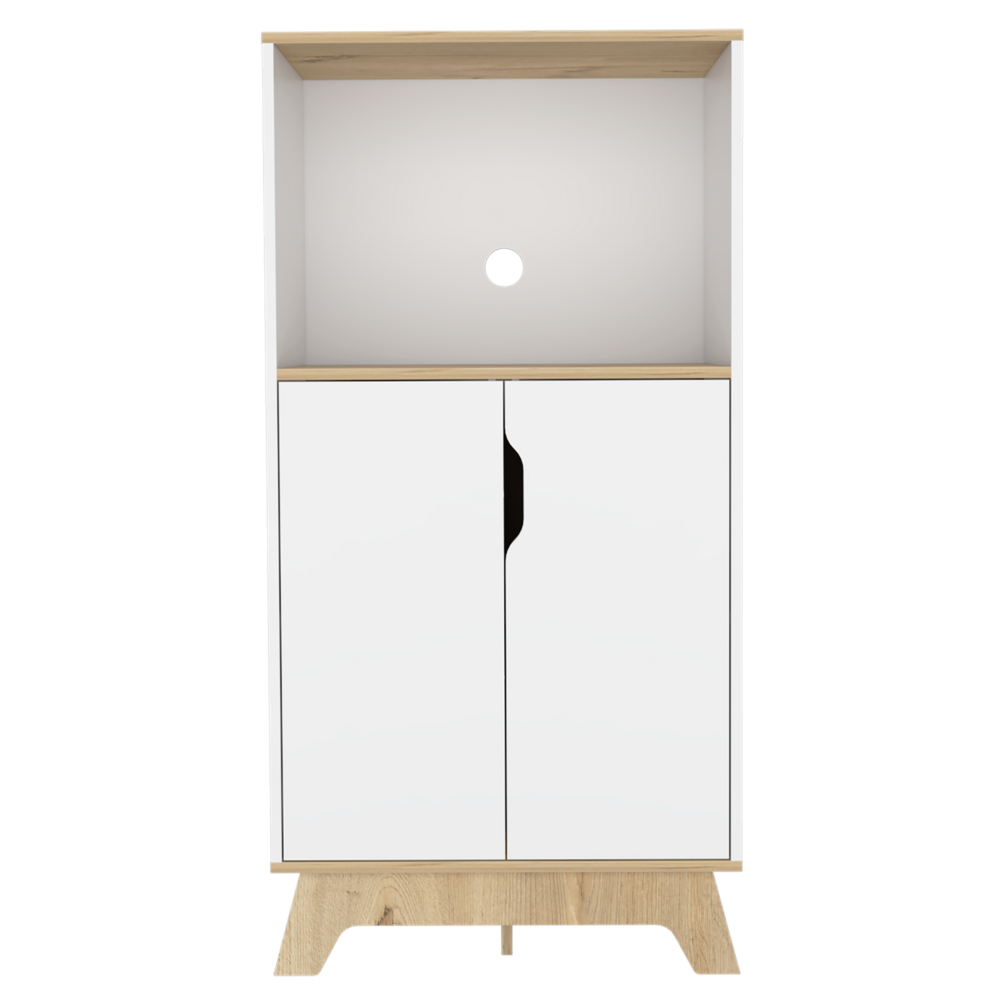 Mueble Microondas Bajo Bicolor 130X65 Rta Blanco Duna