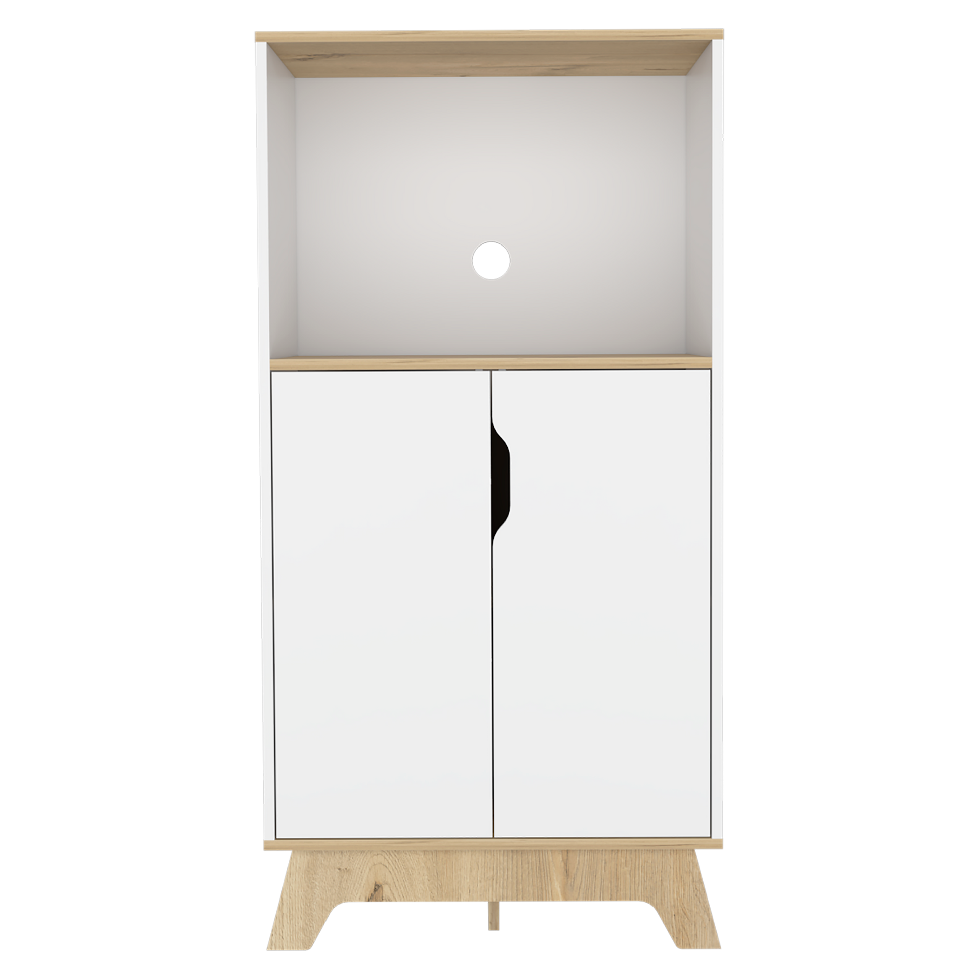 Mueble Microondas Bajo Bicolor 130X65 Rta Blanco Duna