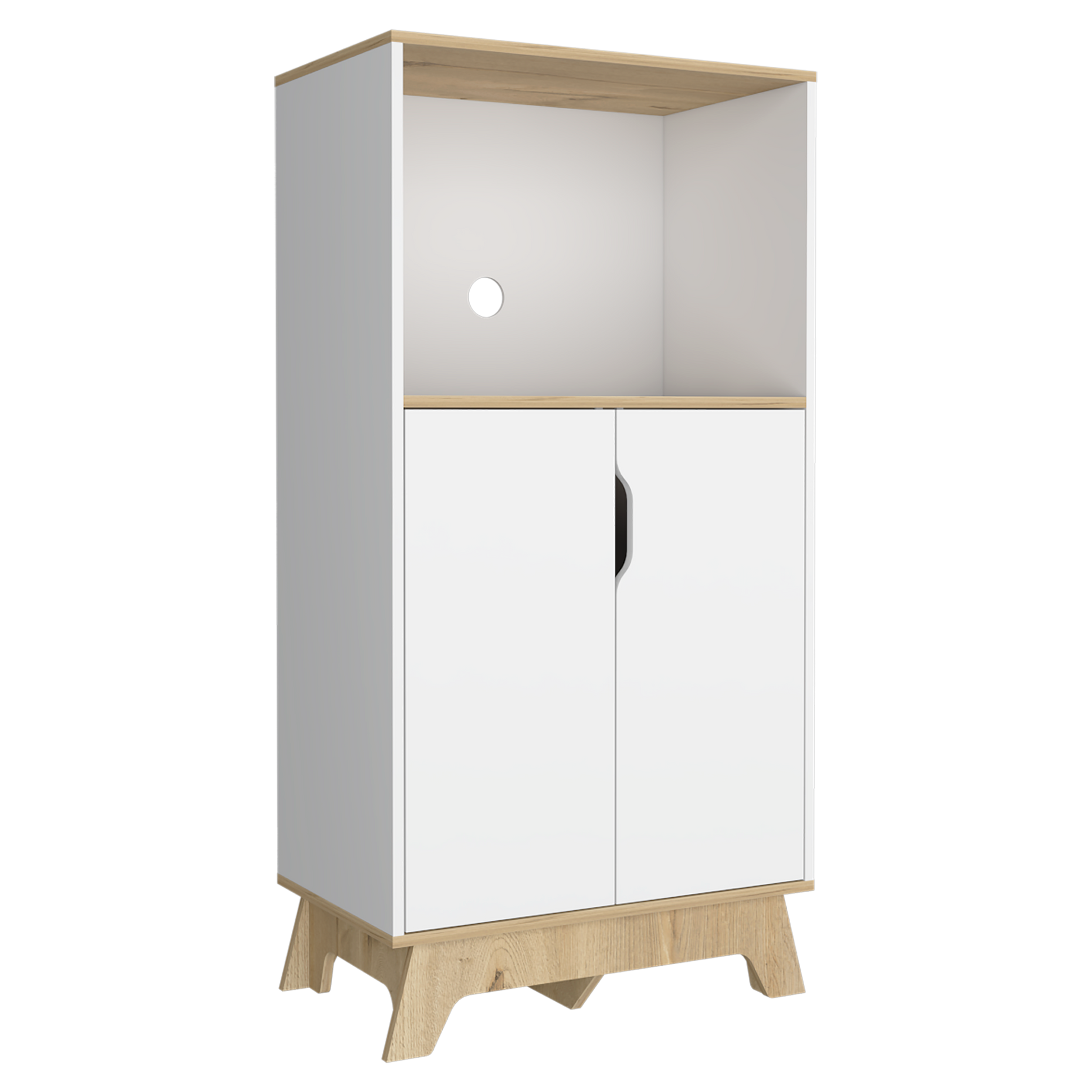 Mueble Microondas Bajo Bicolor 130X65 Rta Blanco Duna