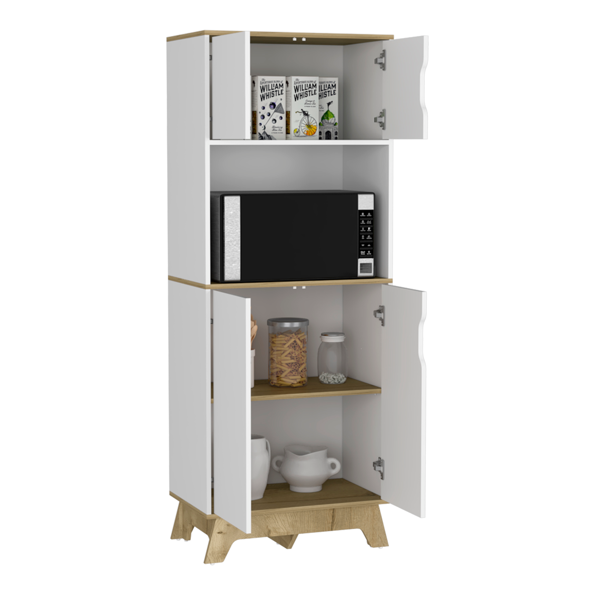 Mueble Microondas Alto Bi-Color 170X65 Rta Duna Blanco