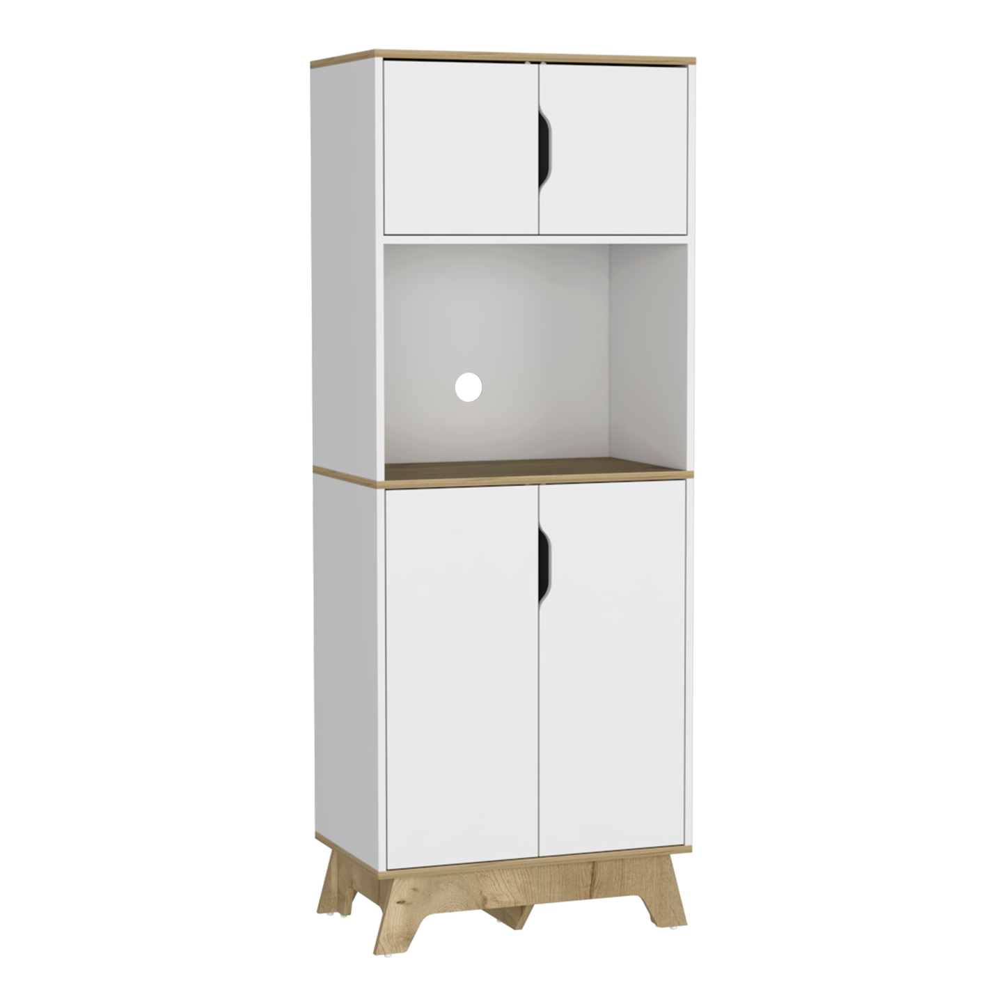 Mueble Microondas Alto Bi-Color 170X65 Rta Duna Blanco