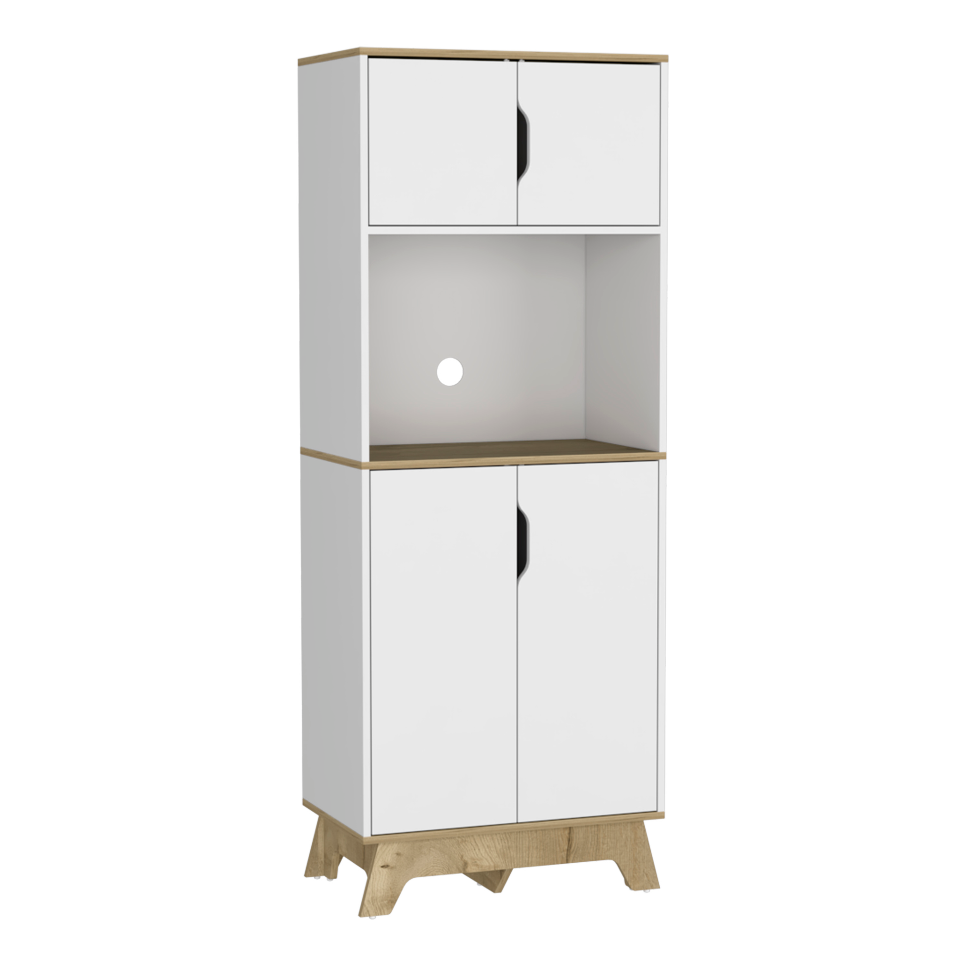 Mueble Microondas Alto Bi-Color 170X65 Rta Duna Blanco
