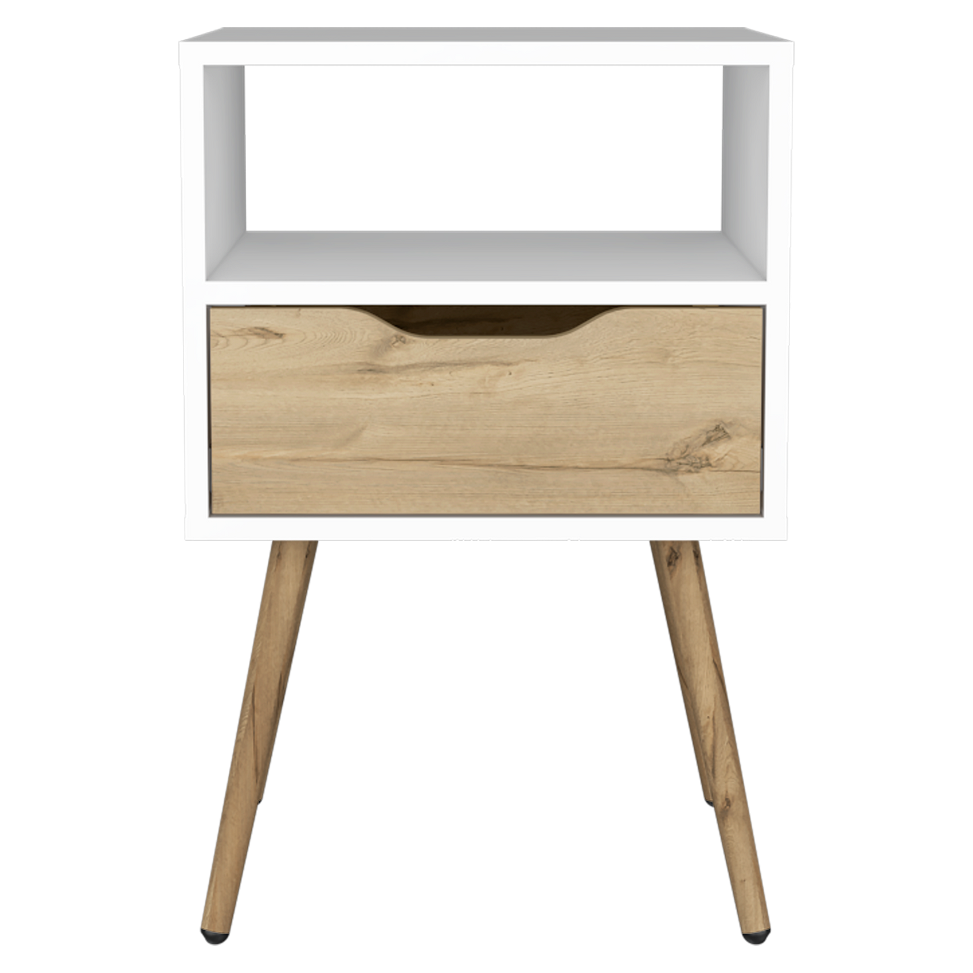 Mesa De Noche Otom Rta Blanco + Duna