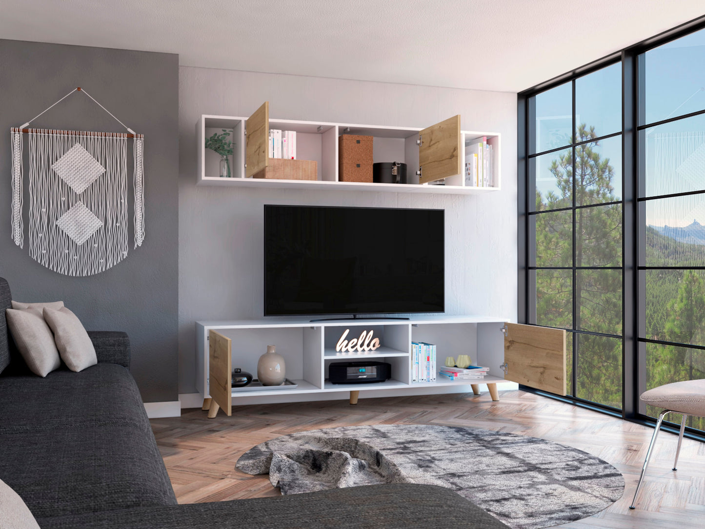 Mueble De Salon 180 Tori Rta Duna + Blanco