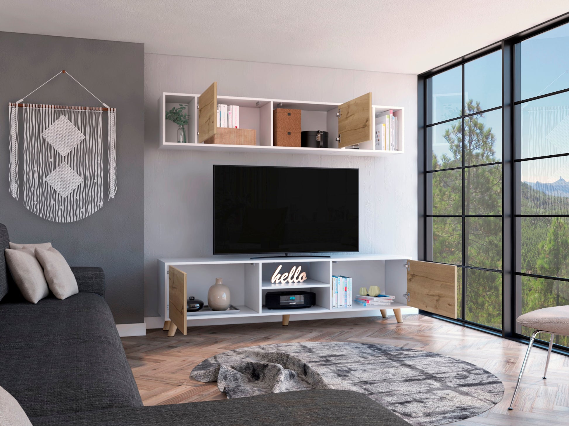 Mueble De Salon 180 Tori Rta Duna + Blanco