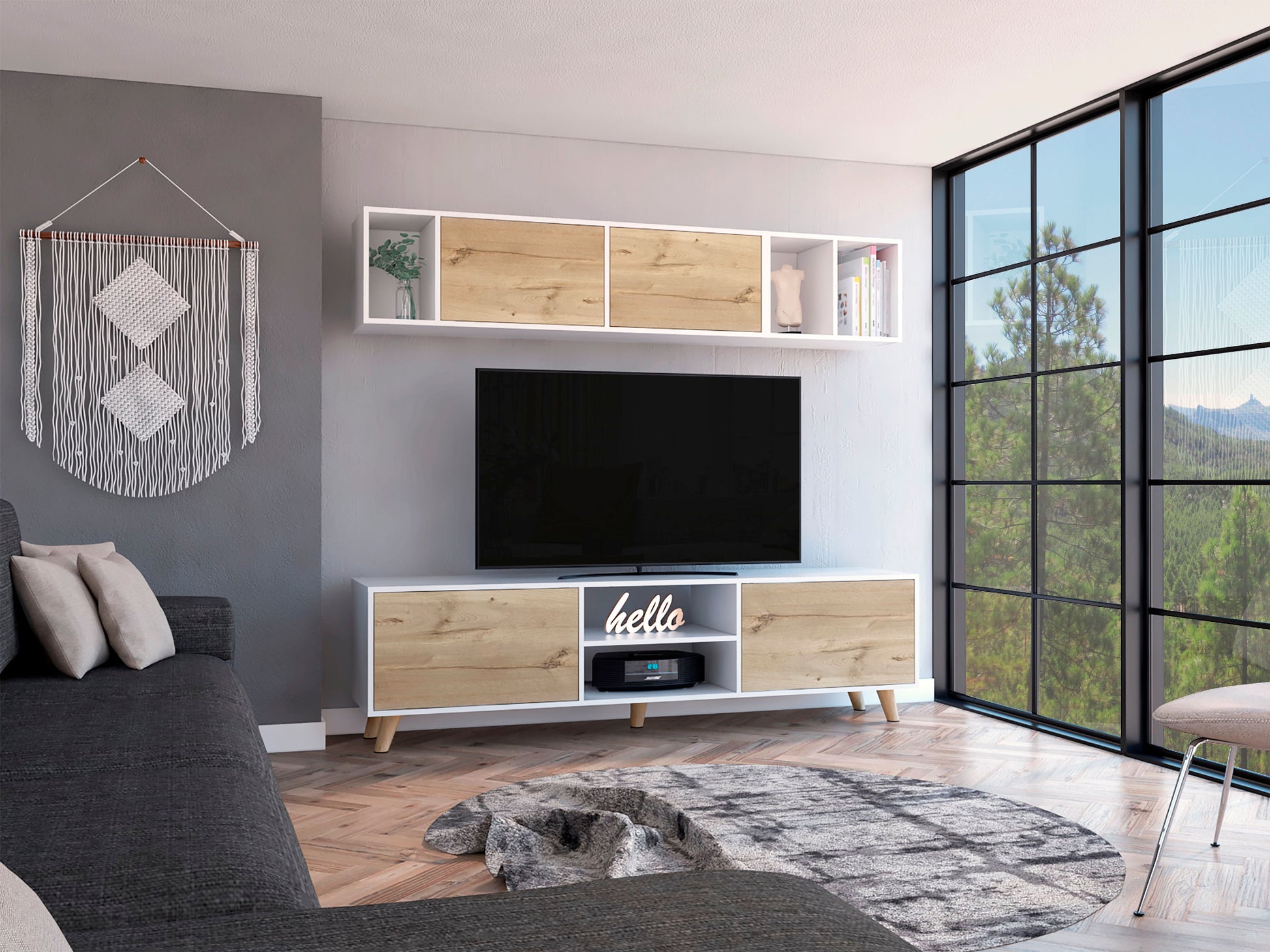 Mueble De Salon 180 Tori Rta Duna + Blanco