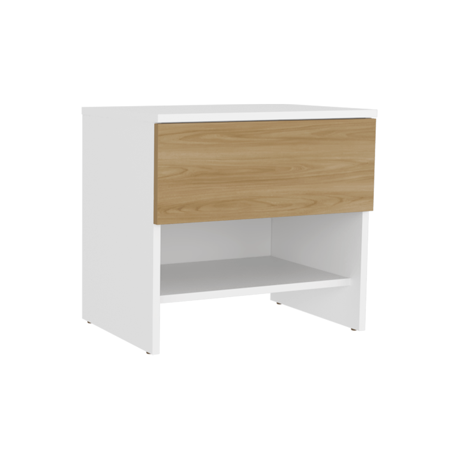 Mesa De Noche Dasel 46X50X35 Rta Fresno Blanco