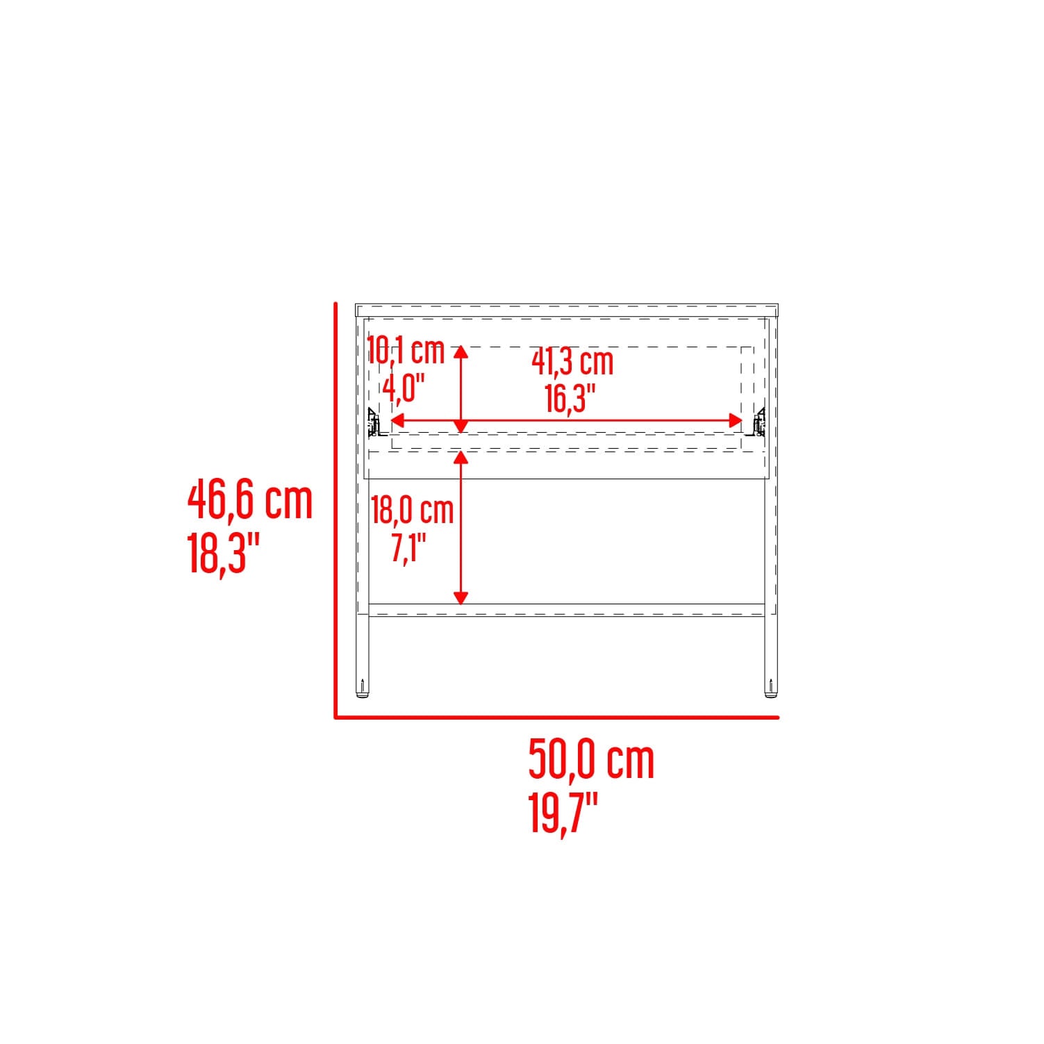 Mesa De Noche Dasel 46X50X35 Rta Fresno Blanco
