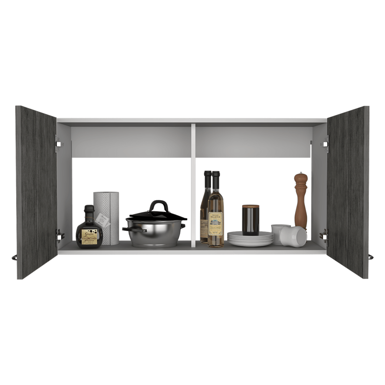 Mueble Superior Kit Lavaplatos Napoles Rta Roble Gris Blanco Zf