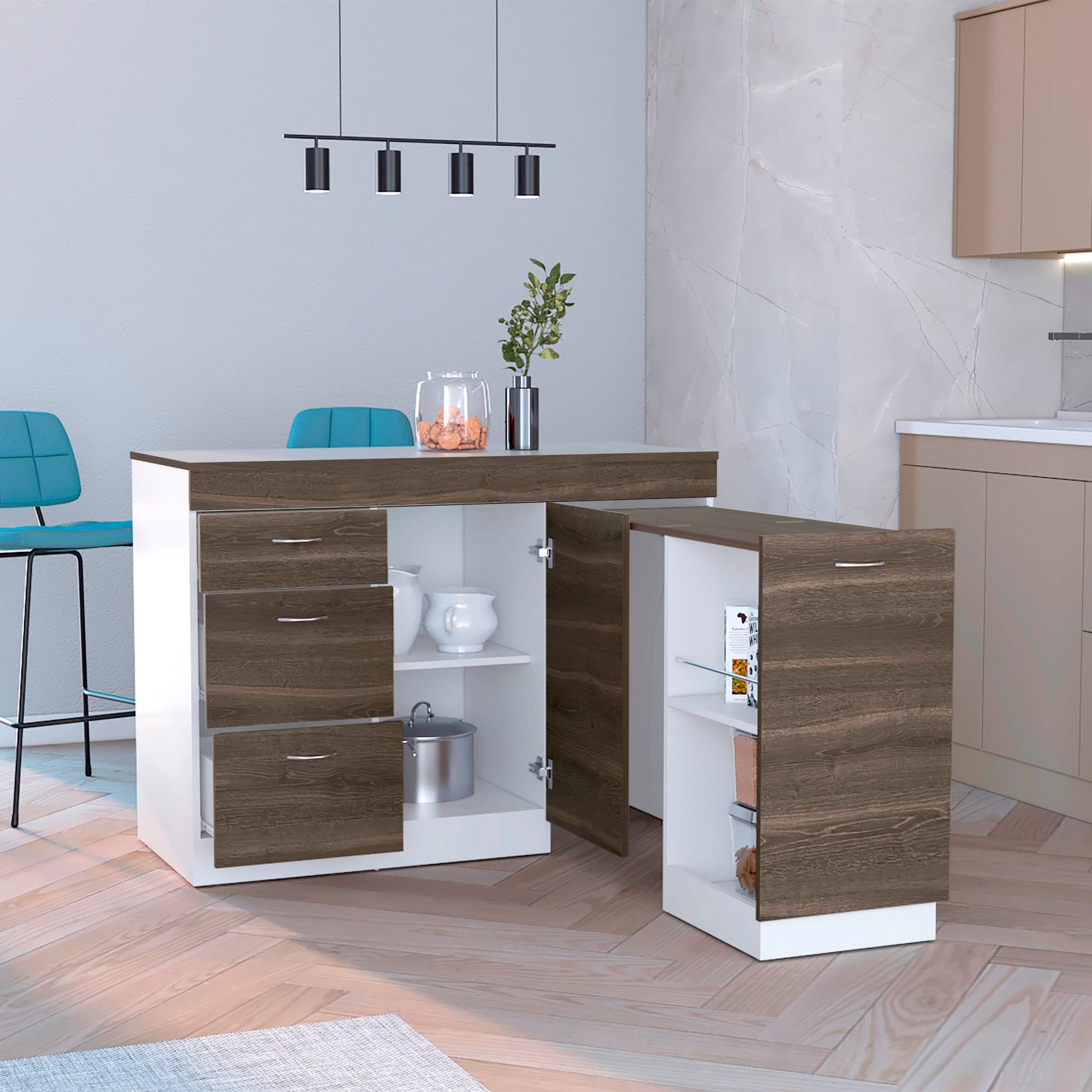 Mueble Inferior Cocina Grecia Rta Blanco Milan