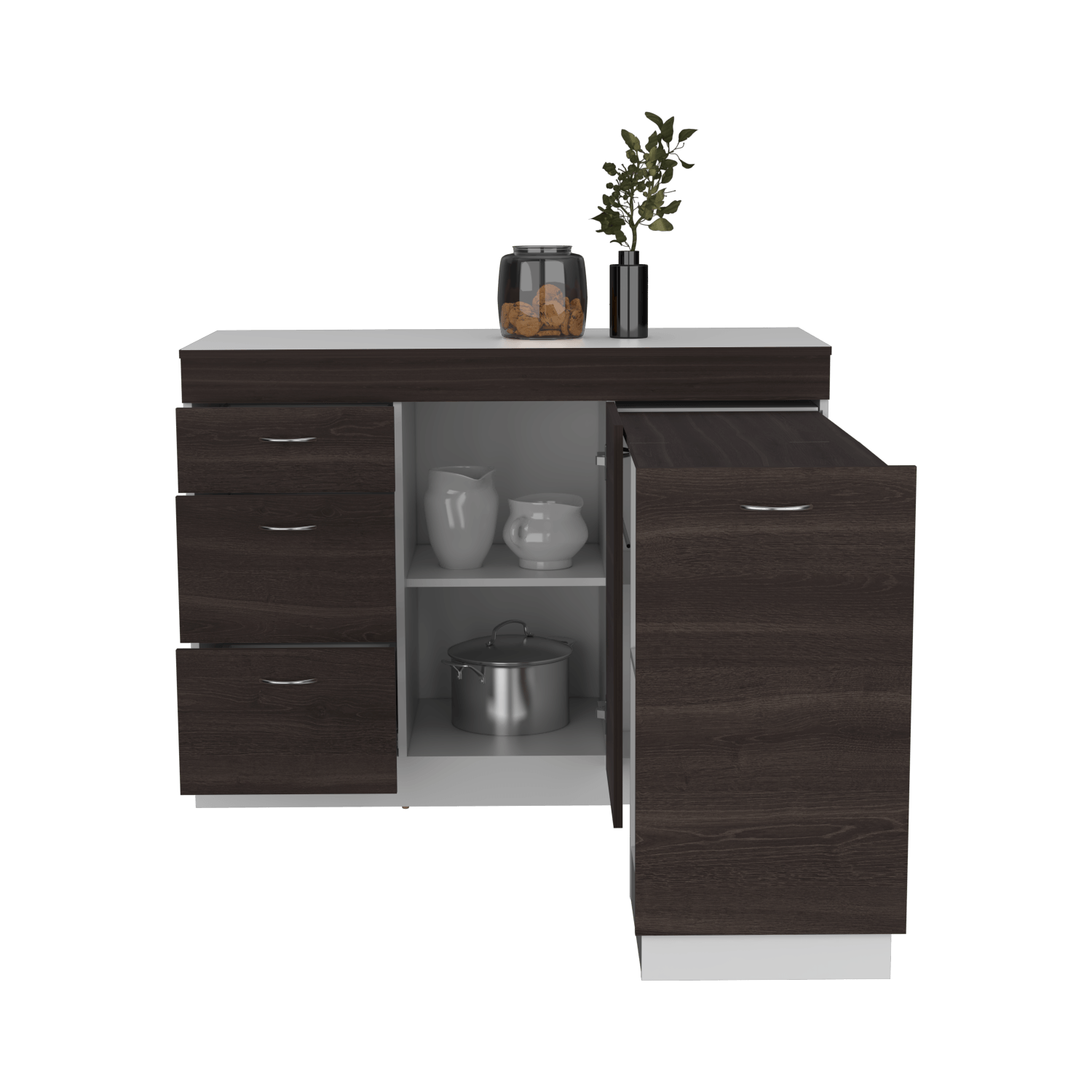 Mueble Inferior Cocina Grecia Rta Blanco Milan