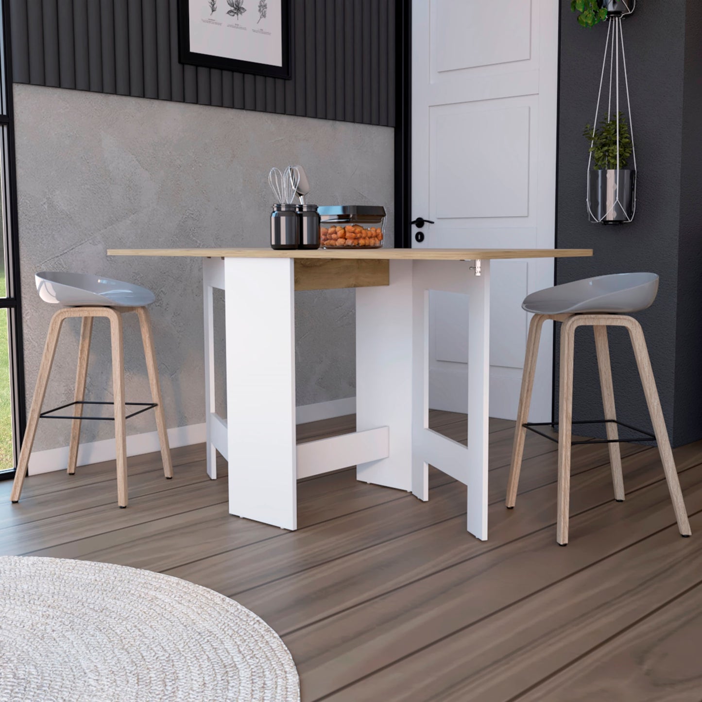 Mesa Plegable Gateleg Rta Blanco Macadamia