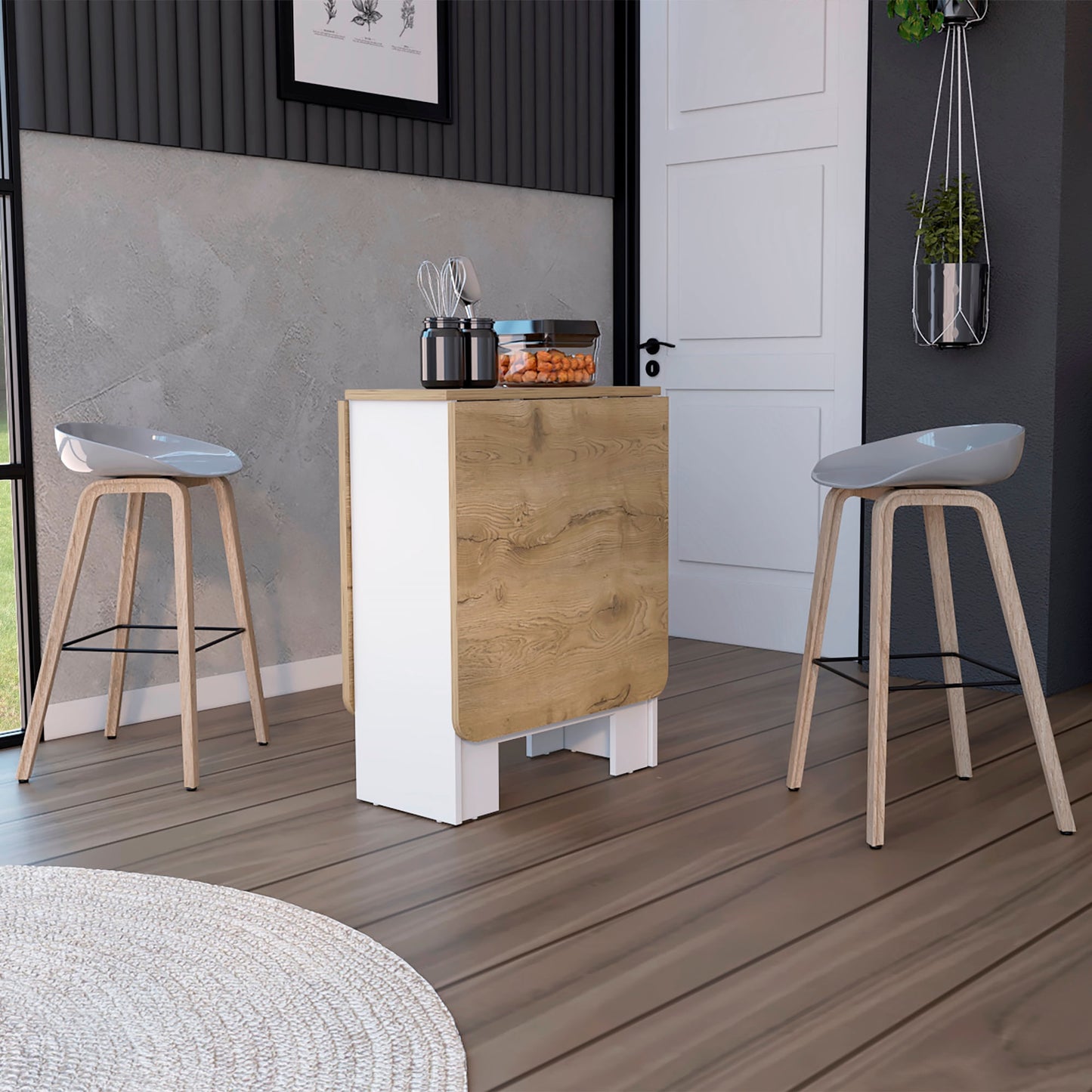 Mesa Plegable Gateleg Rta Blanco Macadamia