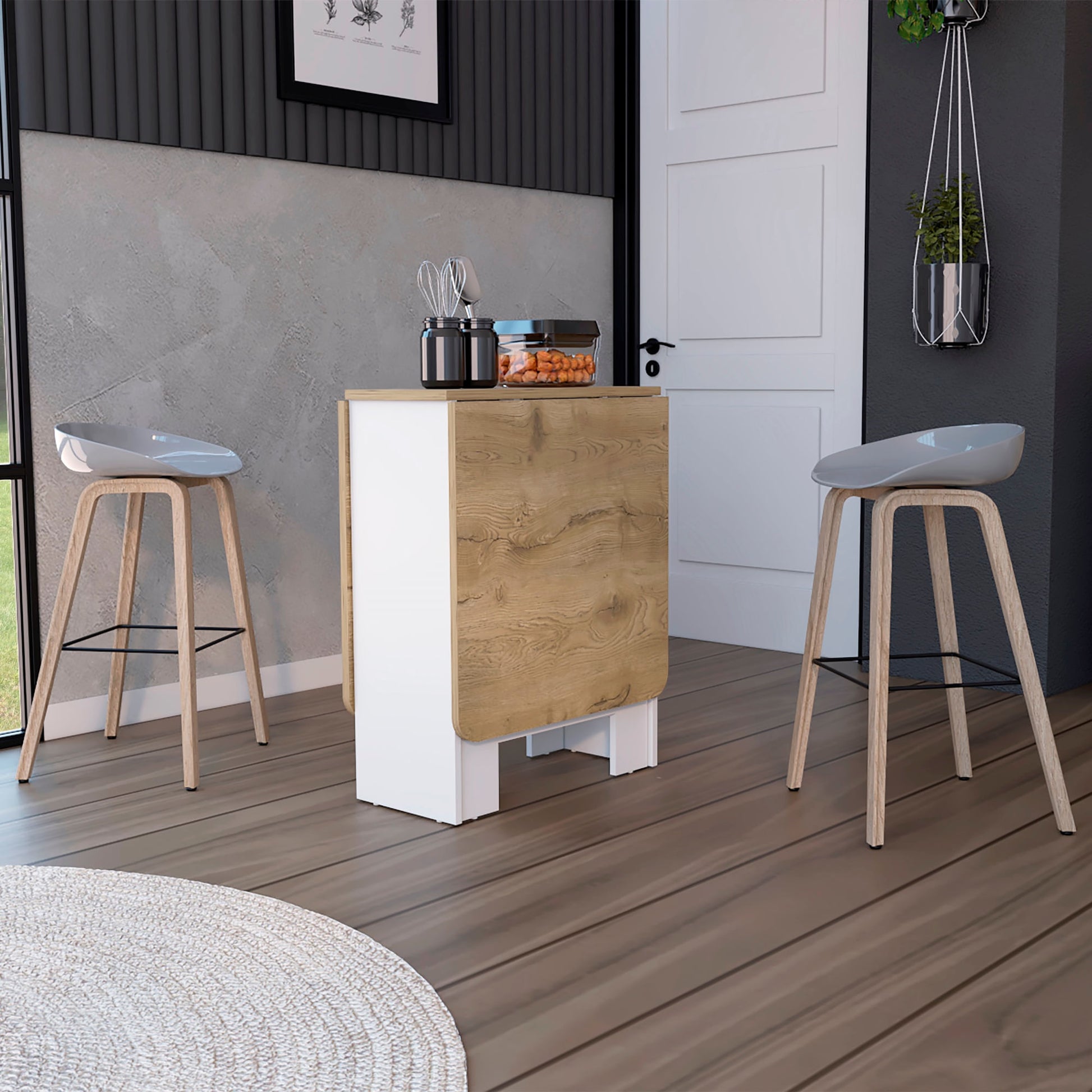 Mesa Plegable Gateleg Rta Blanco Macadamia
