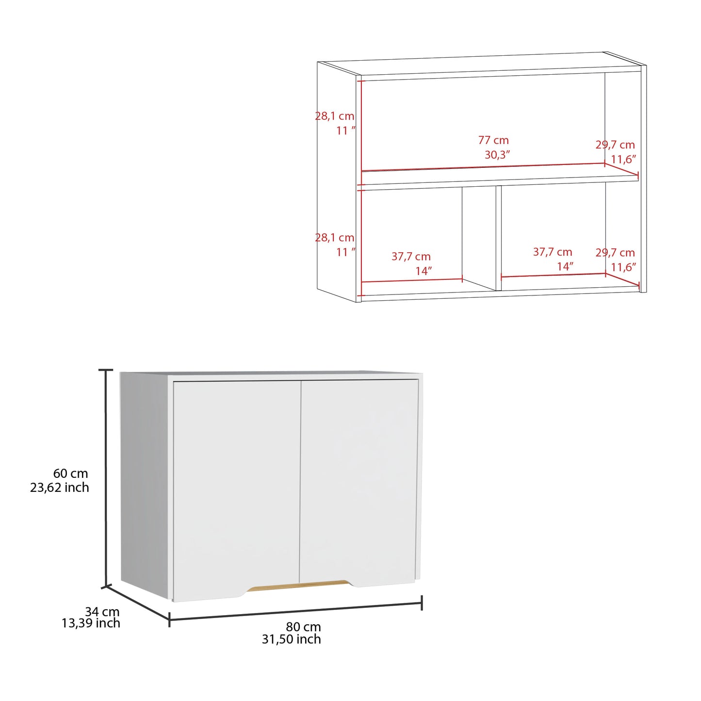 Mueble Superior Soler 80 Cocina Rta Blanco Macadamia