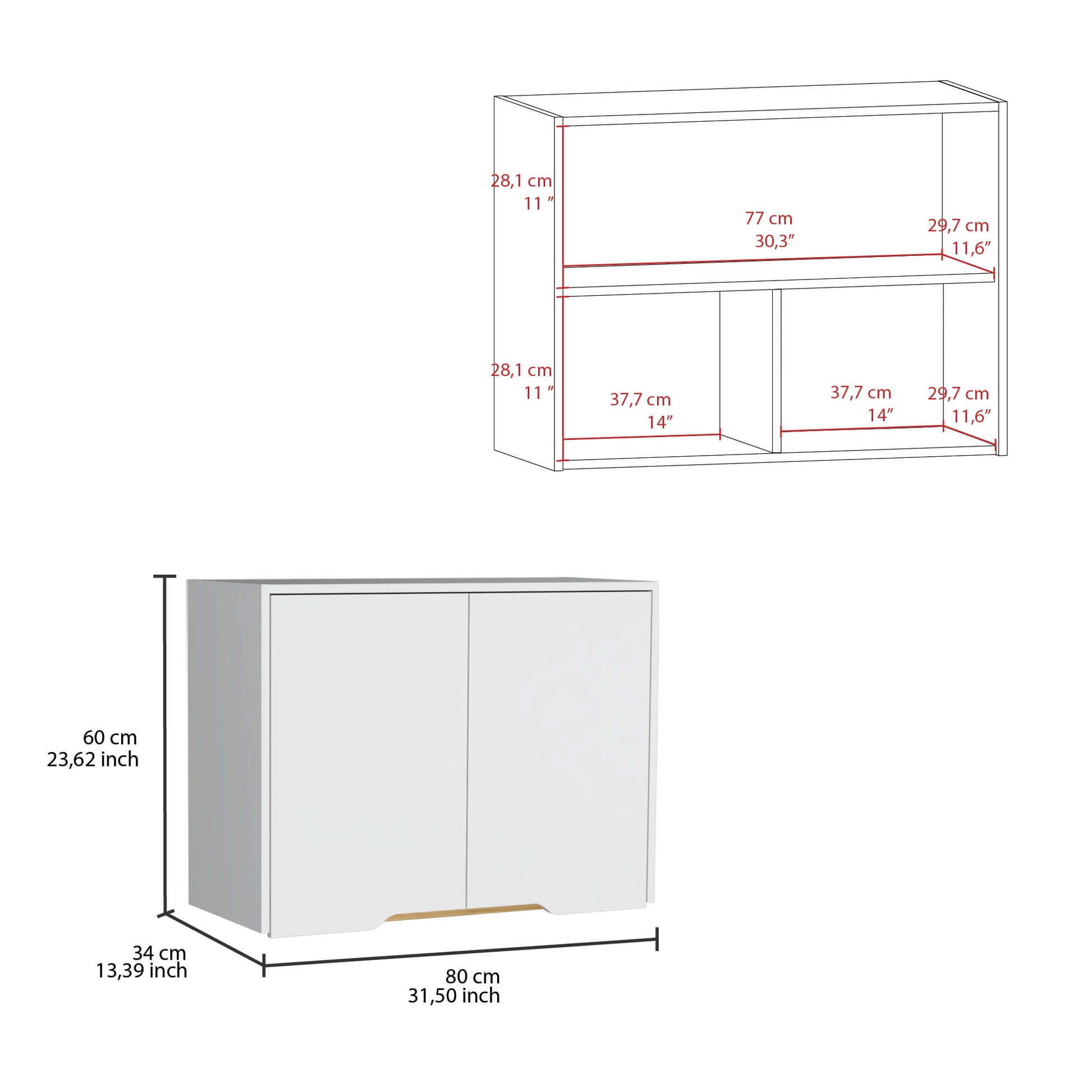 Mueble Superior Soler 80 Cocina Rta Blanco Macadamia