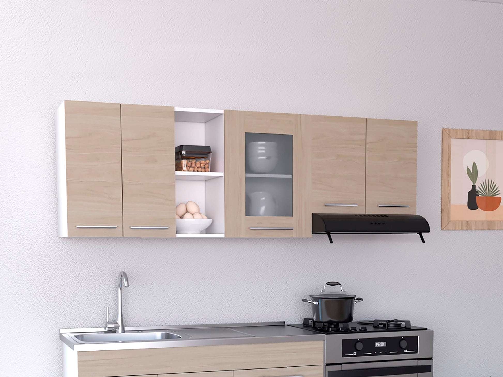Mueble Superior Cocina Kira Rta Blanco + Nacar