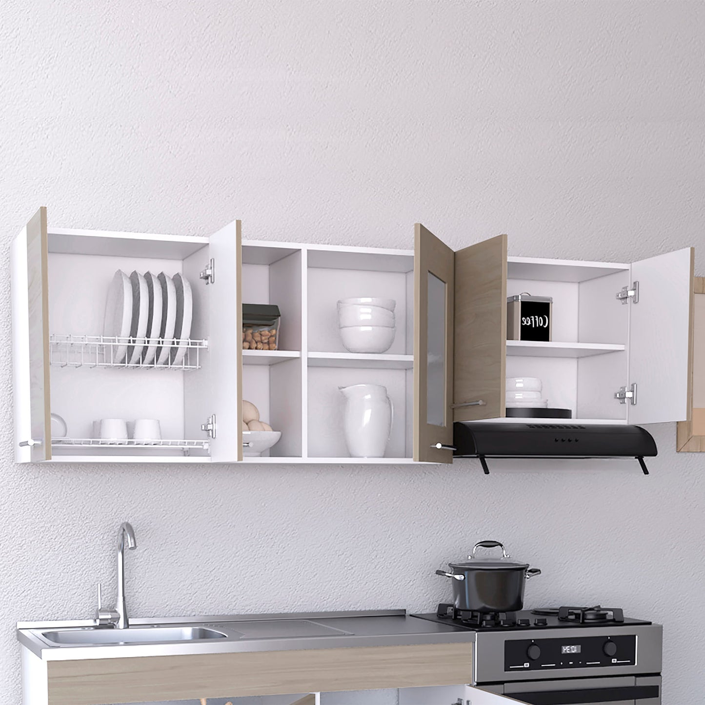 Mueble Superior Cocina Kira Rta Blanco + Nacar