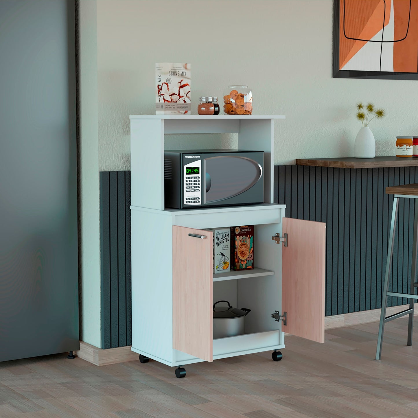Mueble Microondas Bajo Italia Rta Blanco Nacar