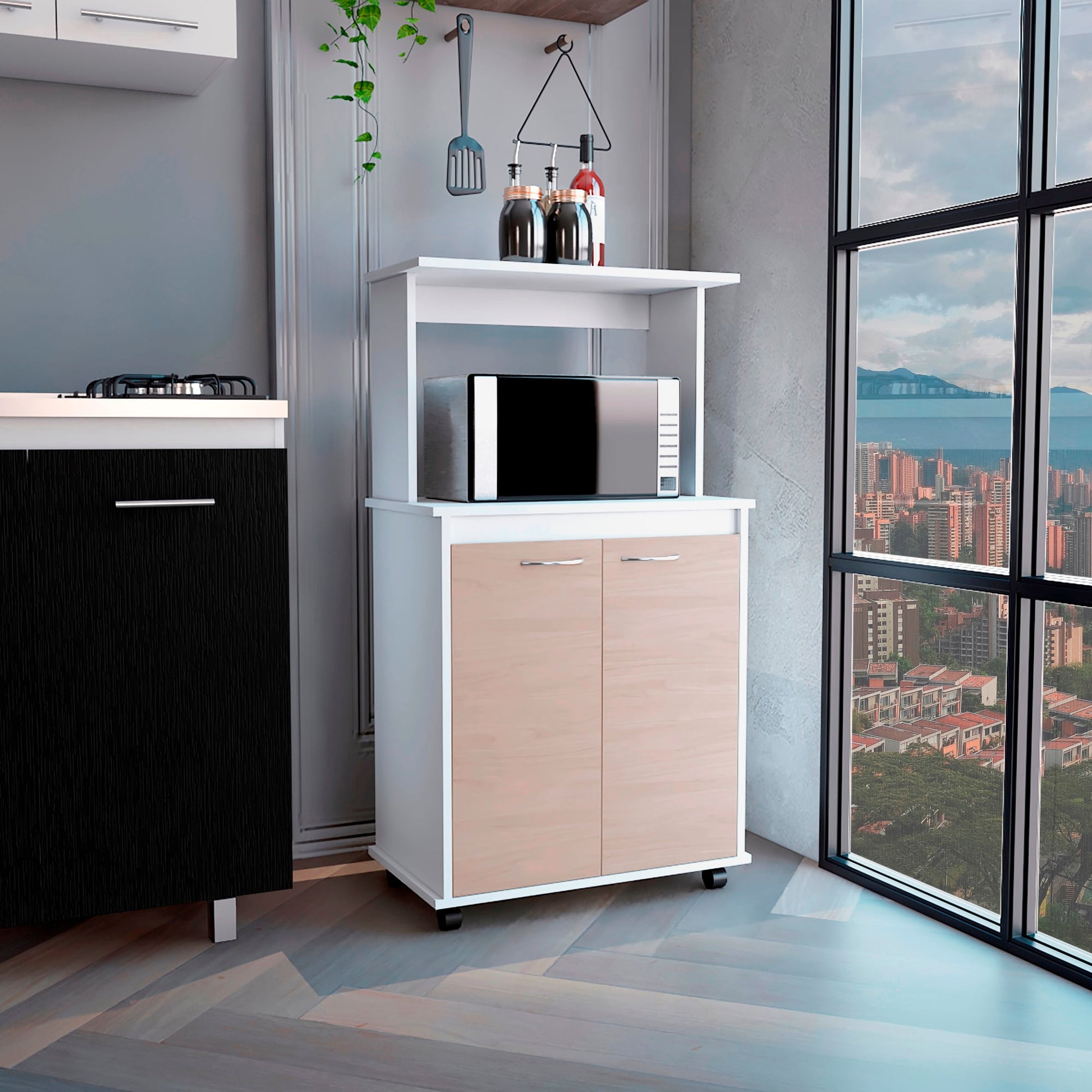 Mueble Microondas Bajo Italia Rta Blanco Nacar