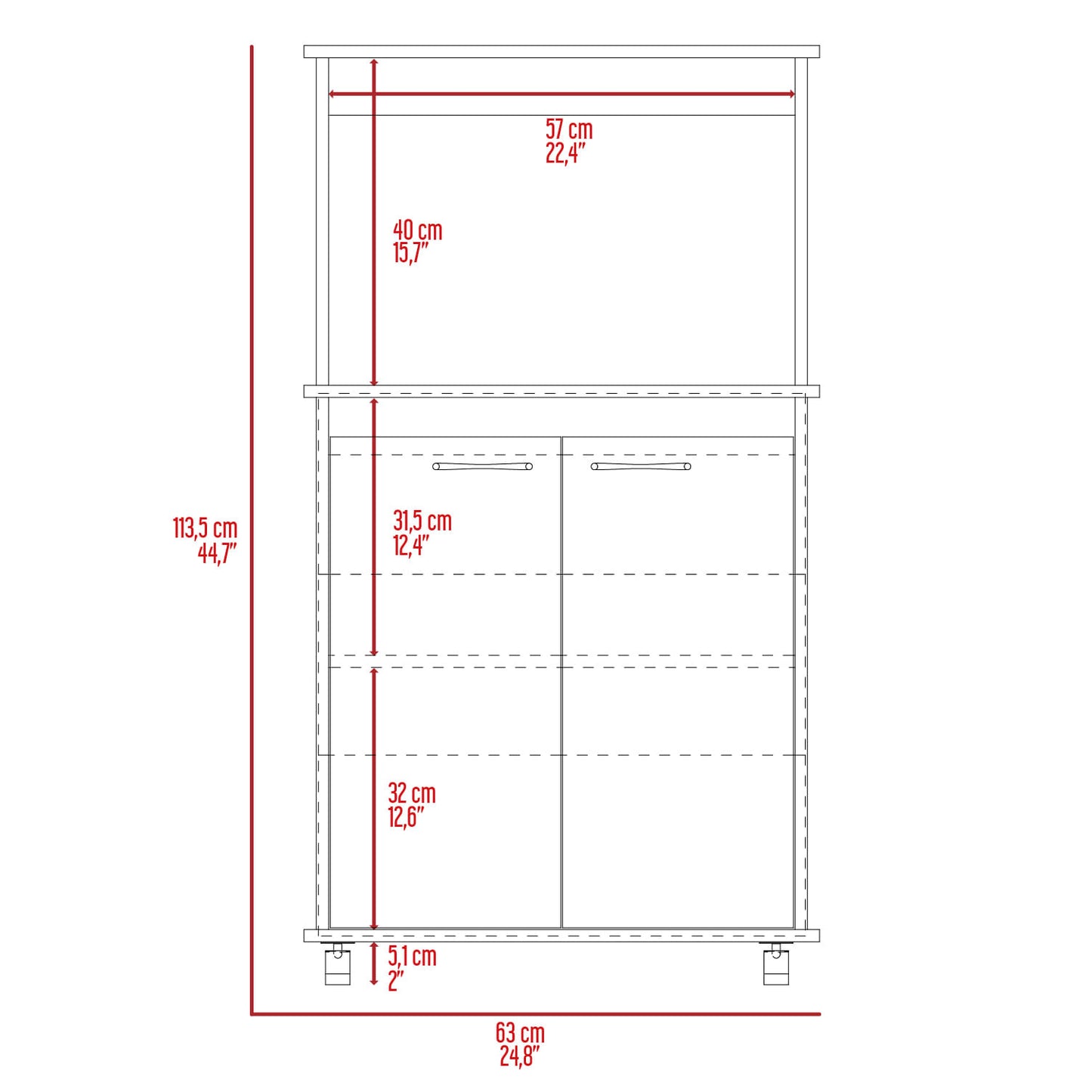 Mueble Microondas Bajo Italia Rta Blanco Nacar