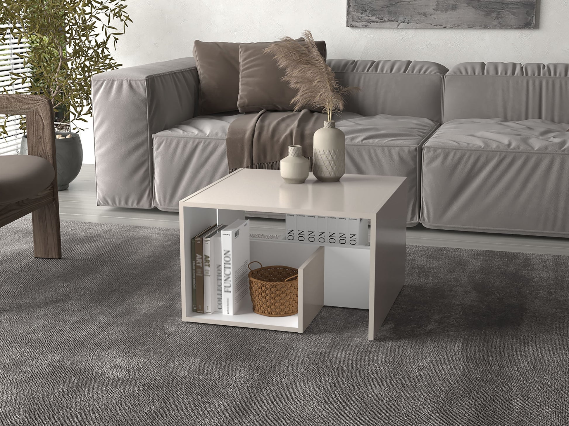 Mesa Auxiliar Everett 63X39X30 Rta Capri Blanco
