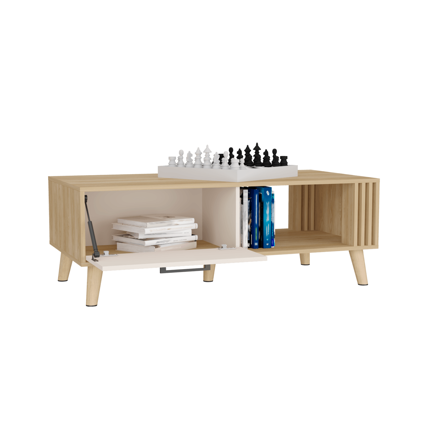Mesa De Centro 43X120X60 Vance Rta Fresno Europeo Capri