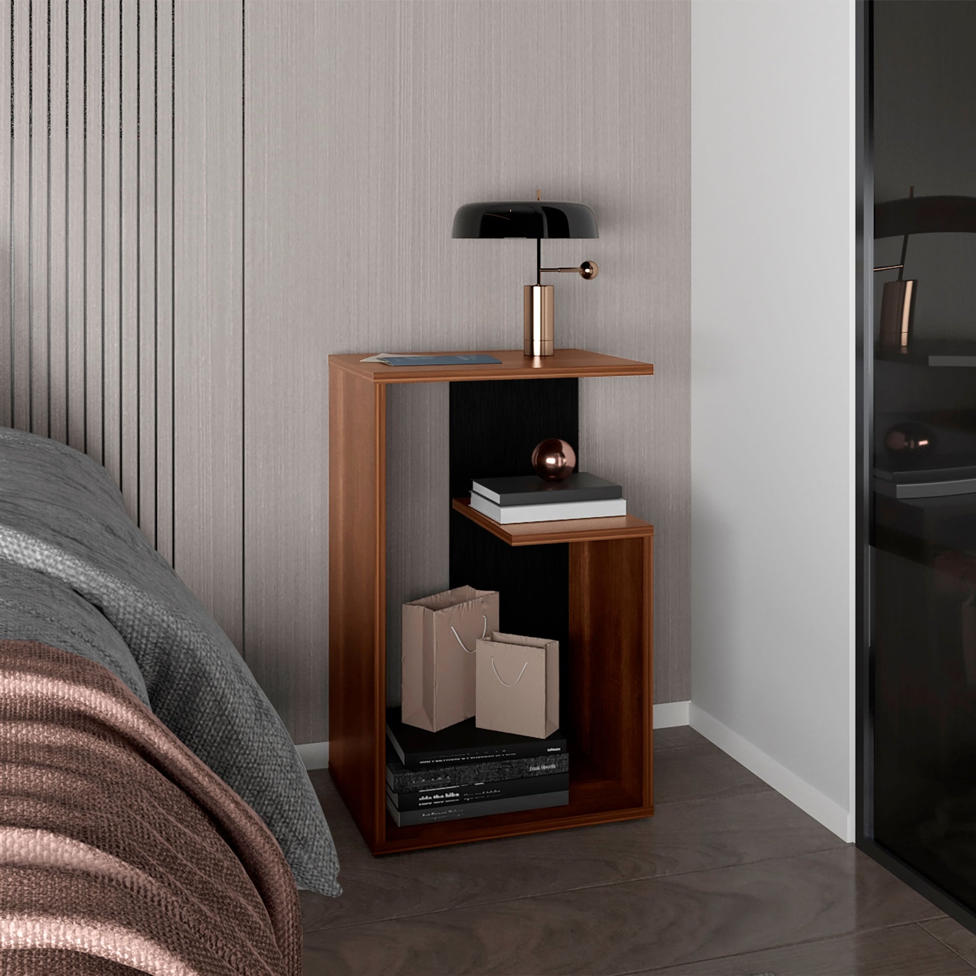 Mesa Auxiliar Everett 63X39X30 Rta Caramelo Wengue Zf