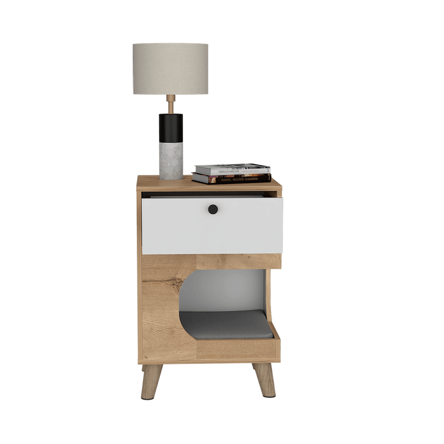 Mesa De Noche Olivia Pet Finlandek Duna Blanco