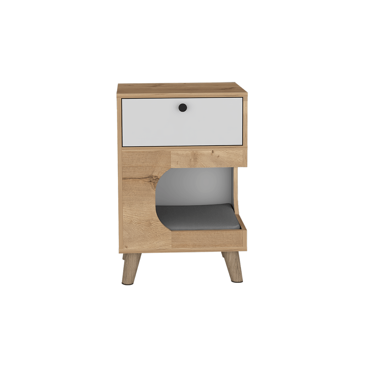 Mesa De Noche Olivia Pet Finlandek Duna Blanco