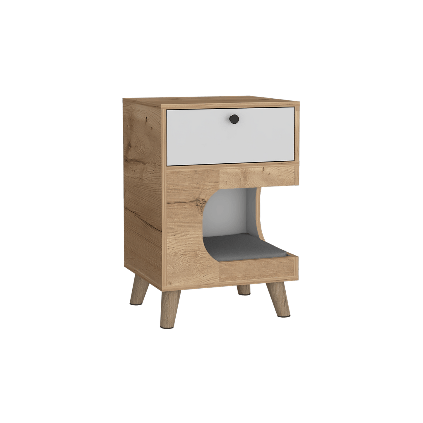 Mesa De Noche Olivia Pet Finlandek Duna Blanco