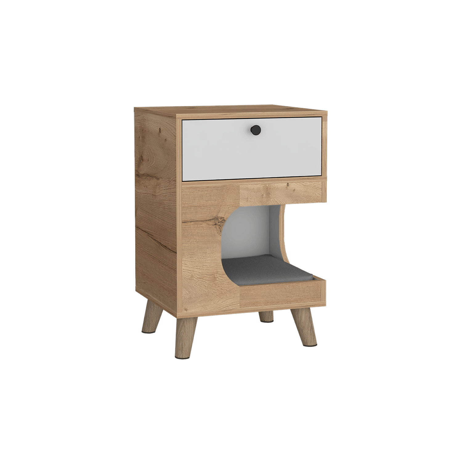 Mesa De Noche Olivia Pet Finlandek Duna Blanco