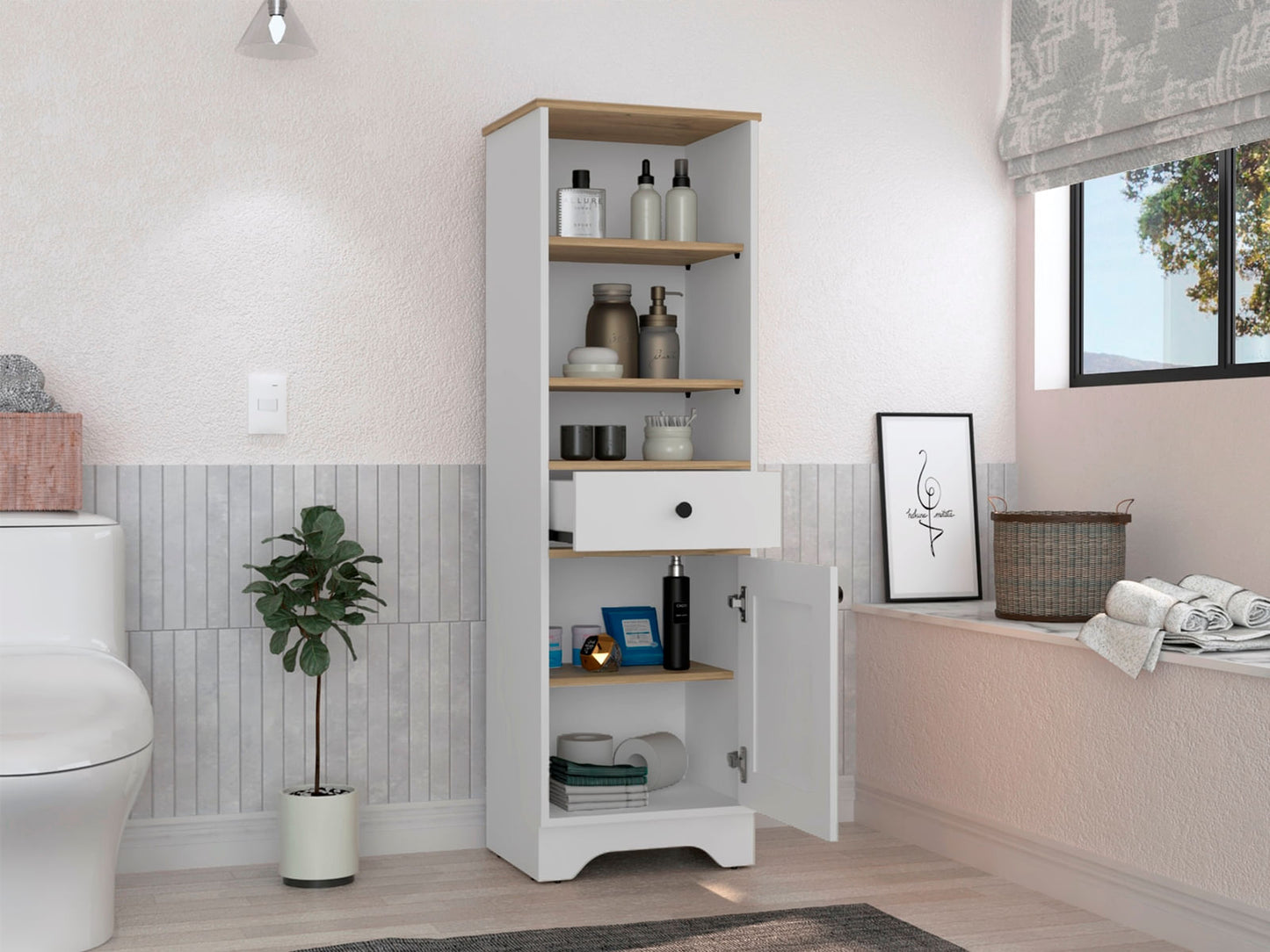 Mueble Optimizador 2 Bath Bi Color Rta Duna Blanco