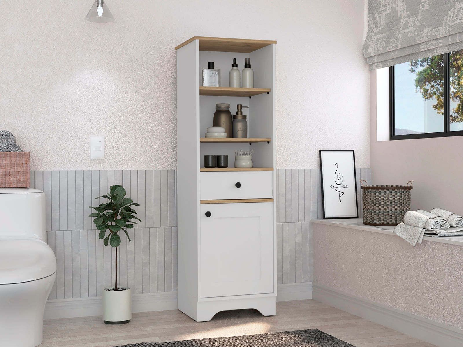 Mueble Optimizador 2 Bath Bi Color Rta Duna Blanco