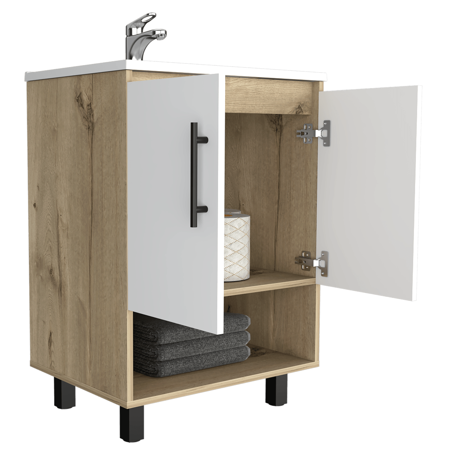 Mueble Optimizador Lavamanos Bath Bi Color A Rta Duna Blanco