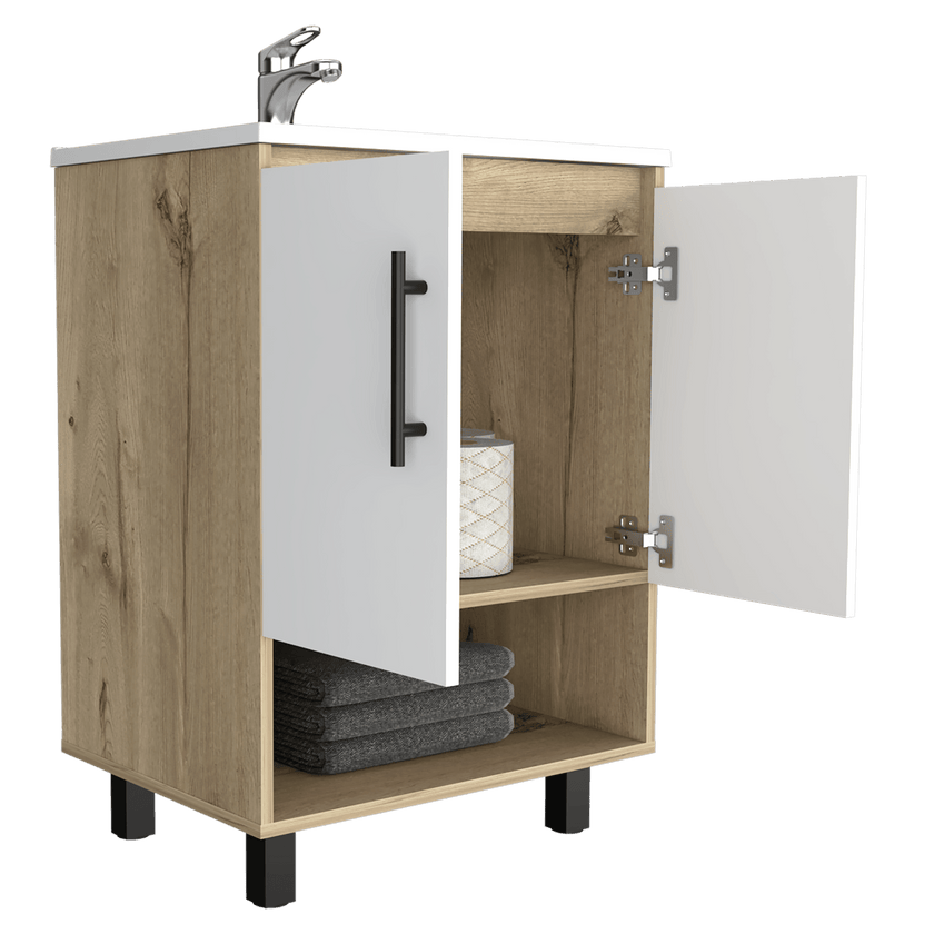 Mueble Optimizador Lavamanos Bath Bi Color A Rta Duna Blanco