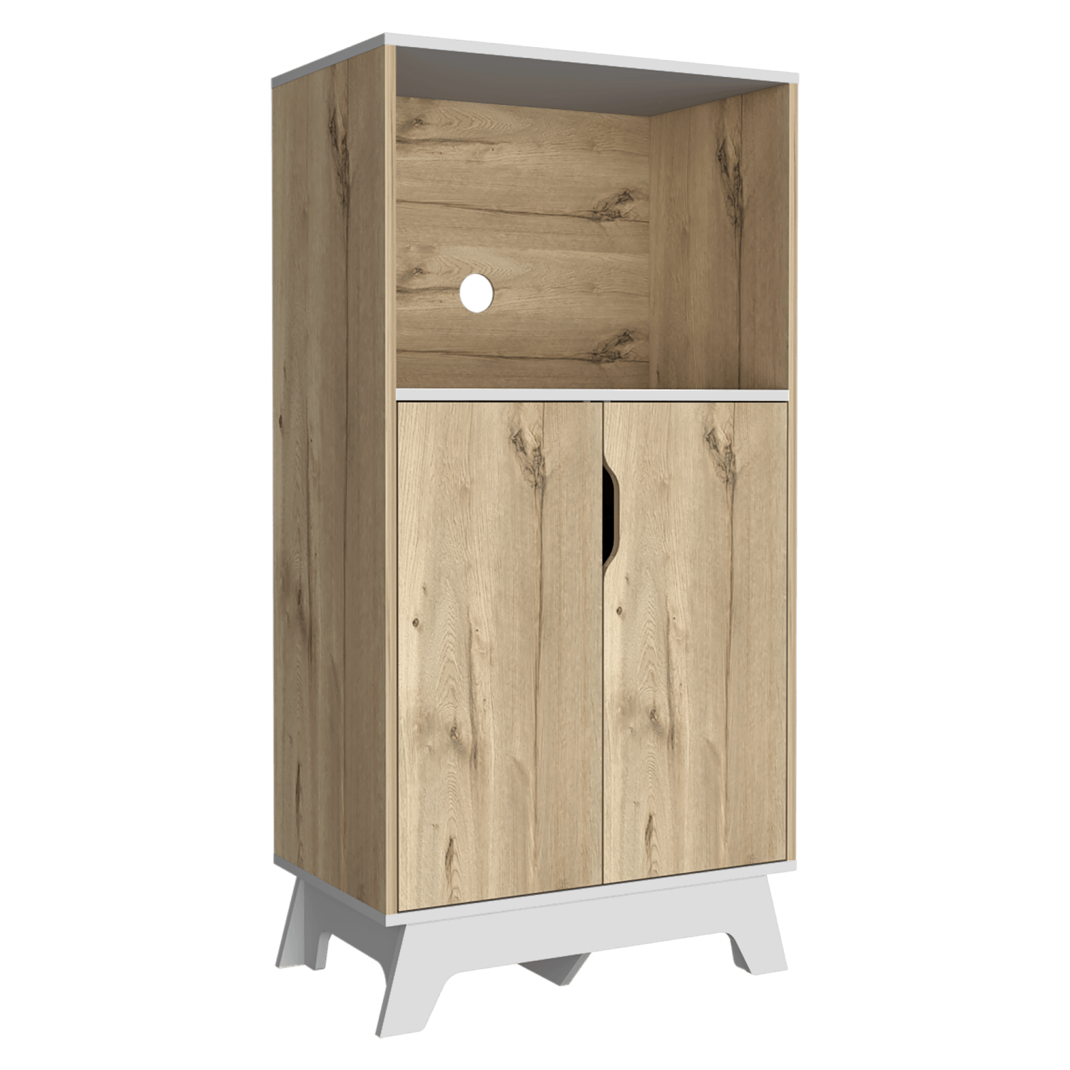 Mueble Microondas Bajo Bicolor 130X65 Rta Duna Blanco