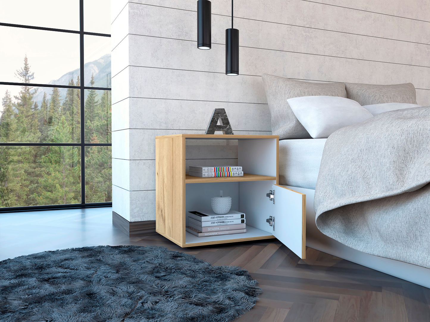 Mesa De Noche Galanto Rta Duna + Blanco