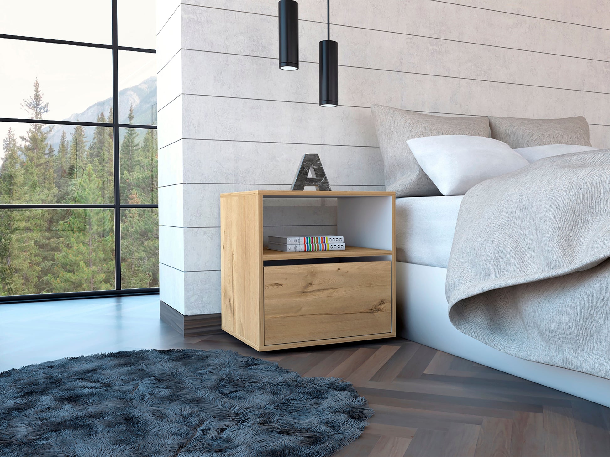 Mesa De Noche Galanto Rta Duna + Blanco